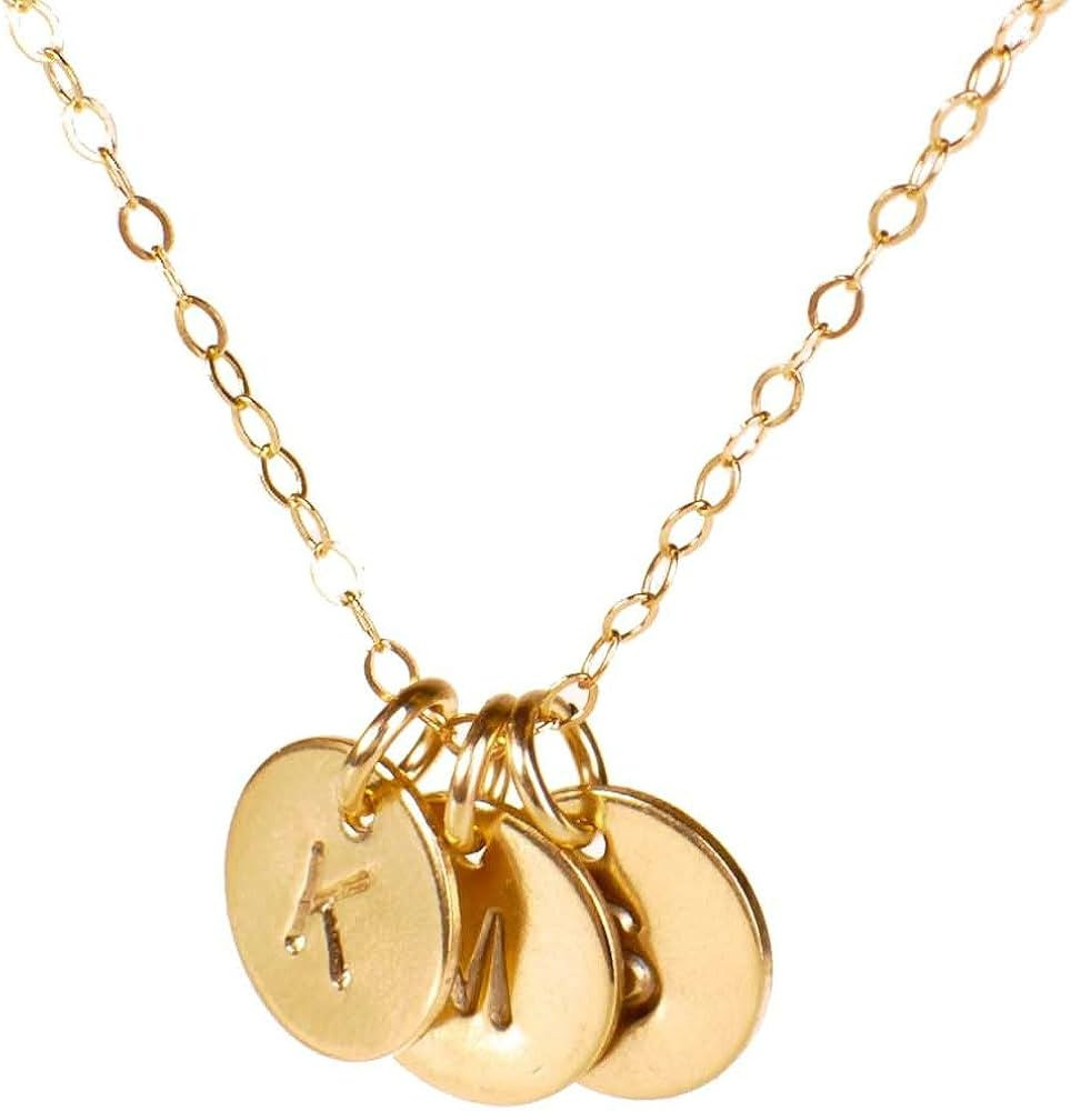 EFYTAL Initial Necklaces for Women, Tiny 14k Gold-Filled Three Initial Necklace, New Mom Gifts fo... | Amazon (US)