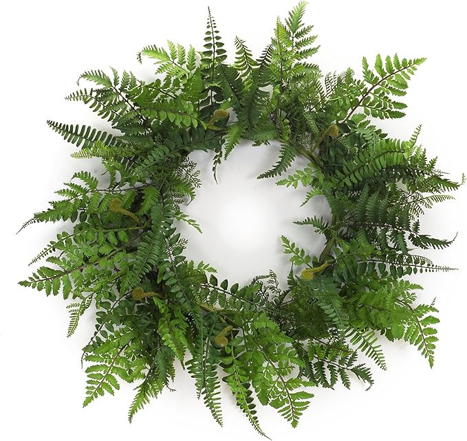 LLC Spring Floral Beautiful Mixed Greens Fern Wreath | Amazon (US)