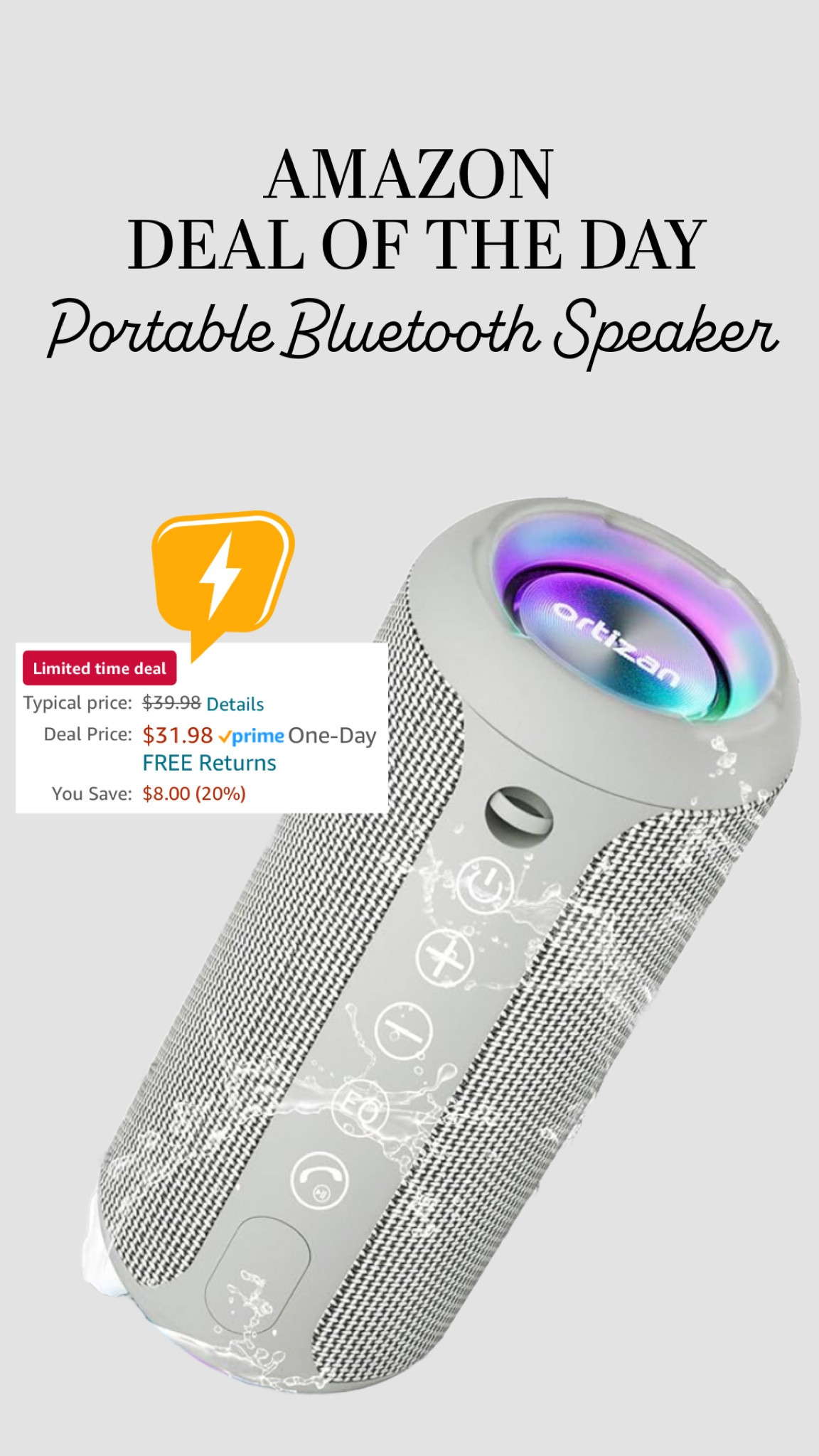🚨 Amazon Deal of the Day: Portable Bluetooth Speaker!!! 🚨

#LTKGiftGuide #LTKHoliday #LTKSaleAlert