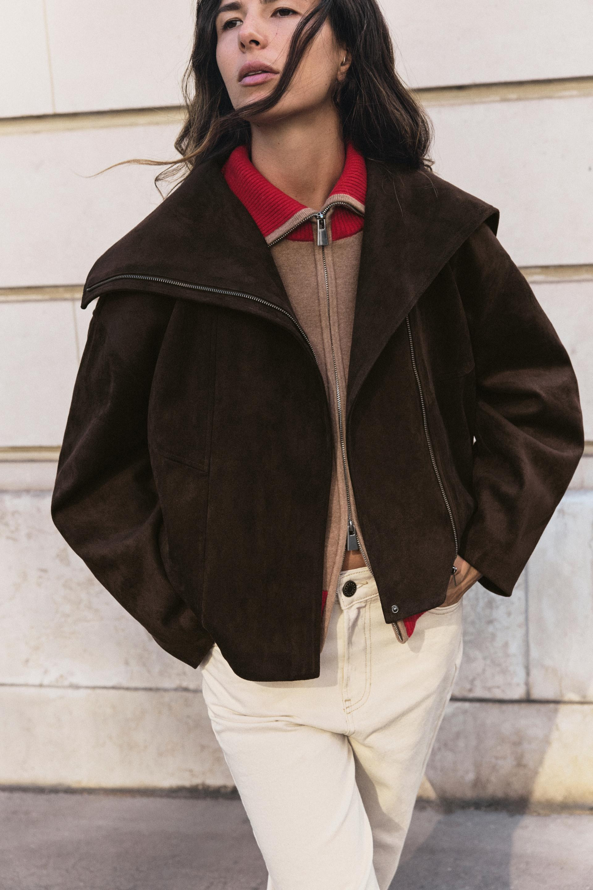 WIDE-COLLAR BOMBER JACKET | Zara US