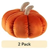 (2 pack) Way to Celebrate 6" x 9" Rust Velvet Pumpkin Shaped Decorative Pillow | Walmart (US)