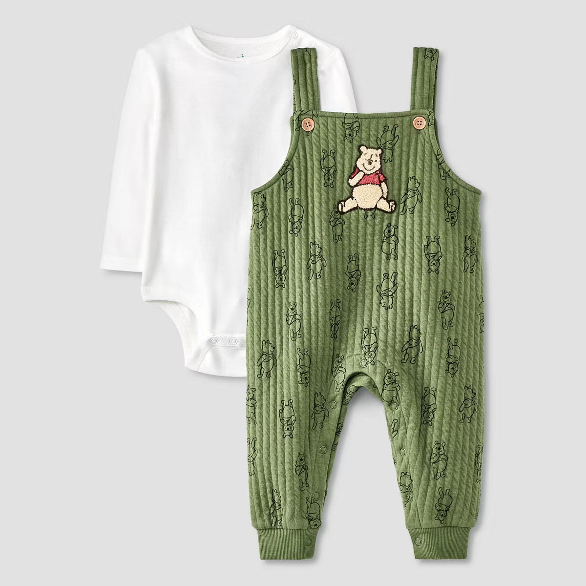 Baby Winnie the Pooh Overalls Pants Set - Dark Green | Target