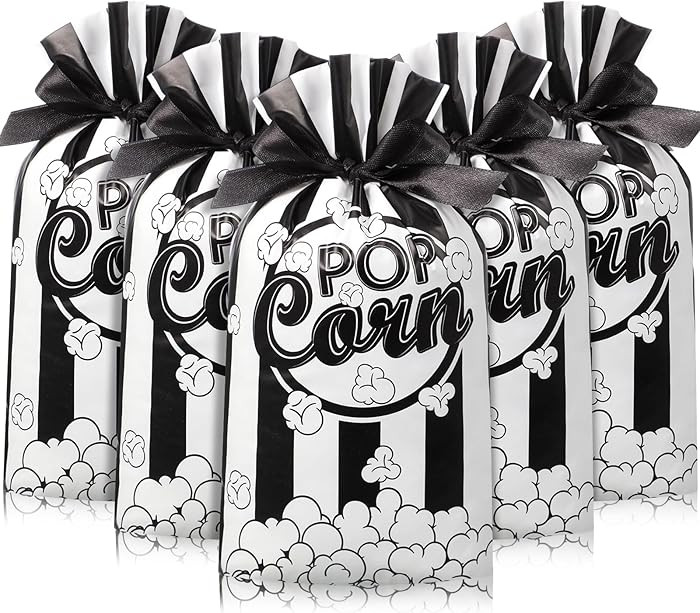 50 Pcs Popcorn Plastic Bags Circus Carnival Party Goodie Bags Bulk Movie Night Popcorn Container ... | Amazon (US)