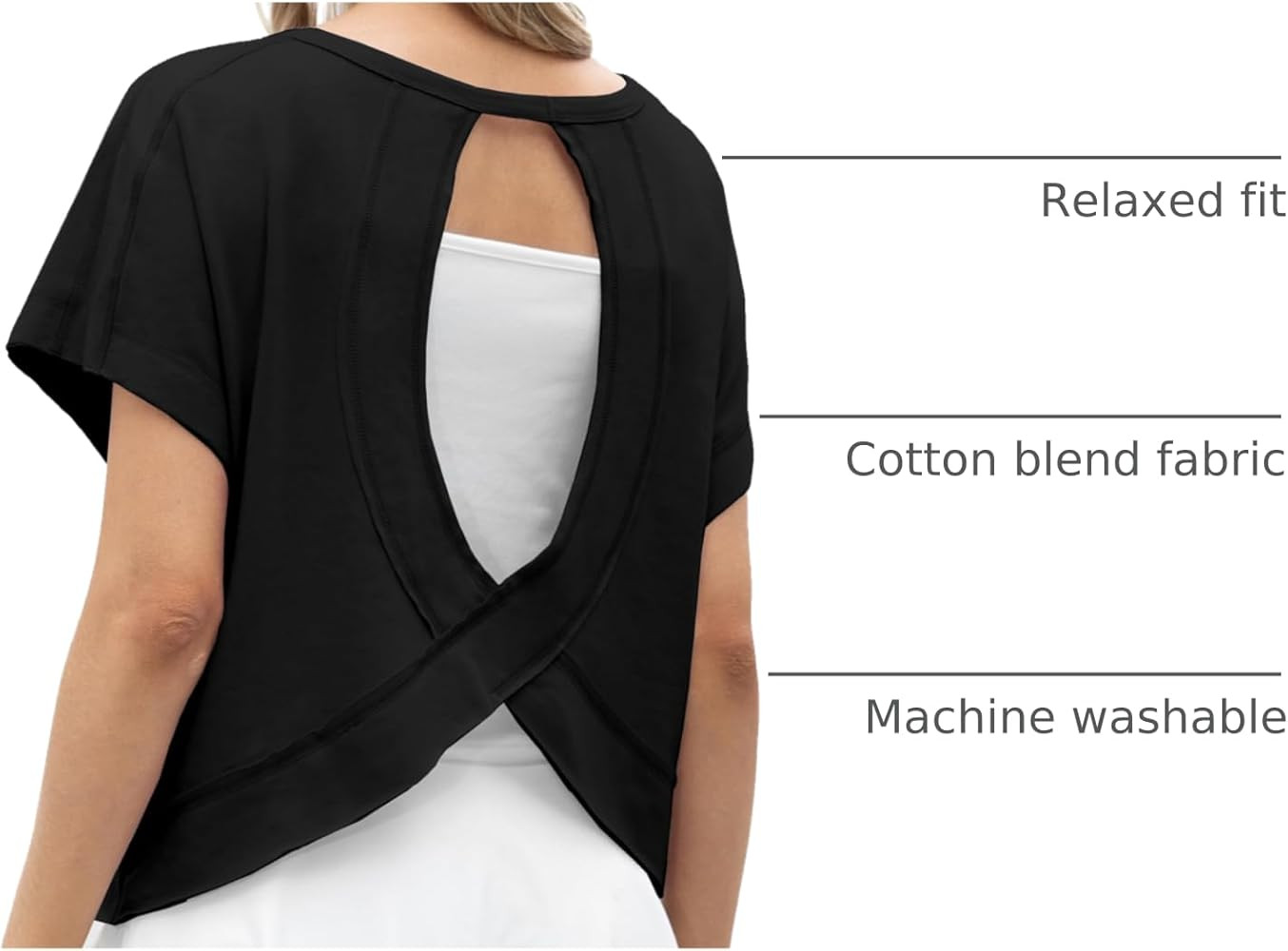 GRECERELLE Women's Open Back Workout Tops Backless Athletic Shirts Casual Crop Running Tee Y2k Yo... | Amazon (US)