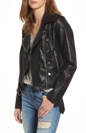 Women's Maralyn & Me Textured Faux Leather Jacket, Size Small - Black | Nordstrom