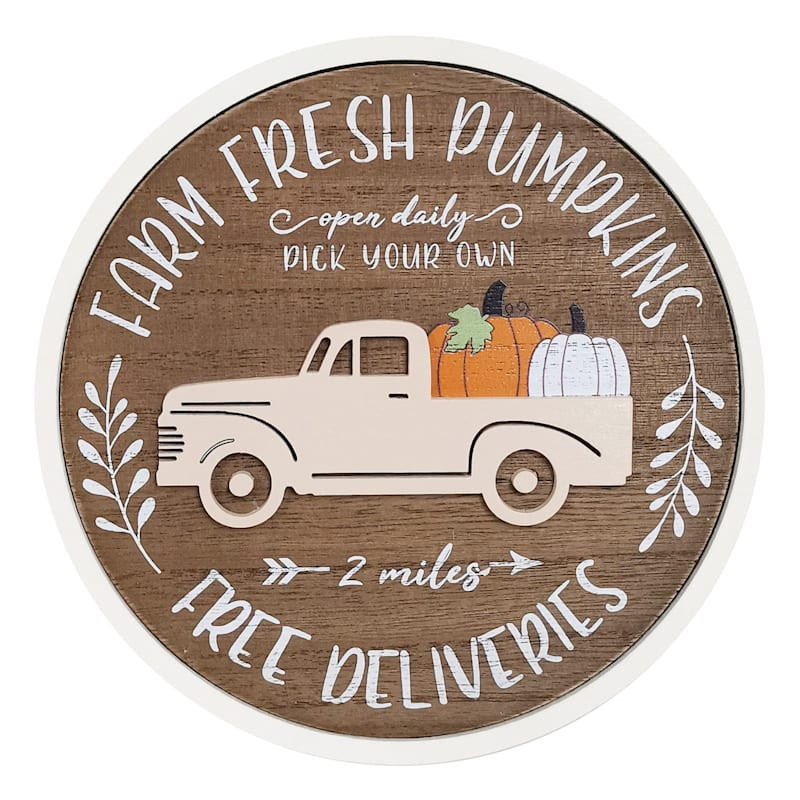 Farm Fresh Pumpkins Table Sign, 7" | At Home