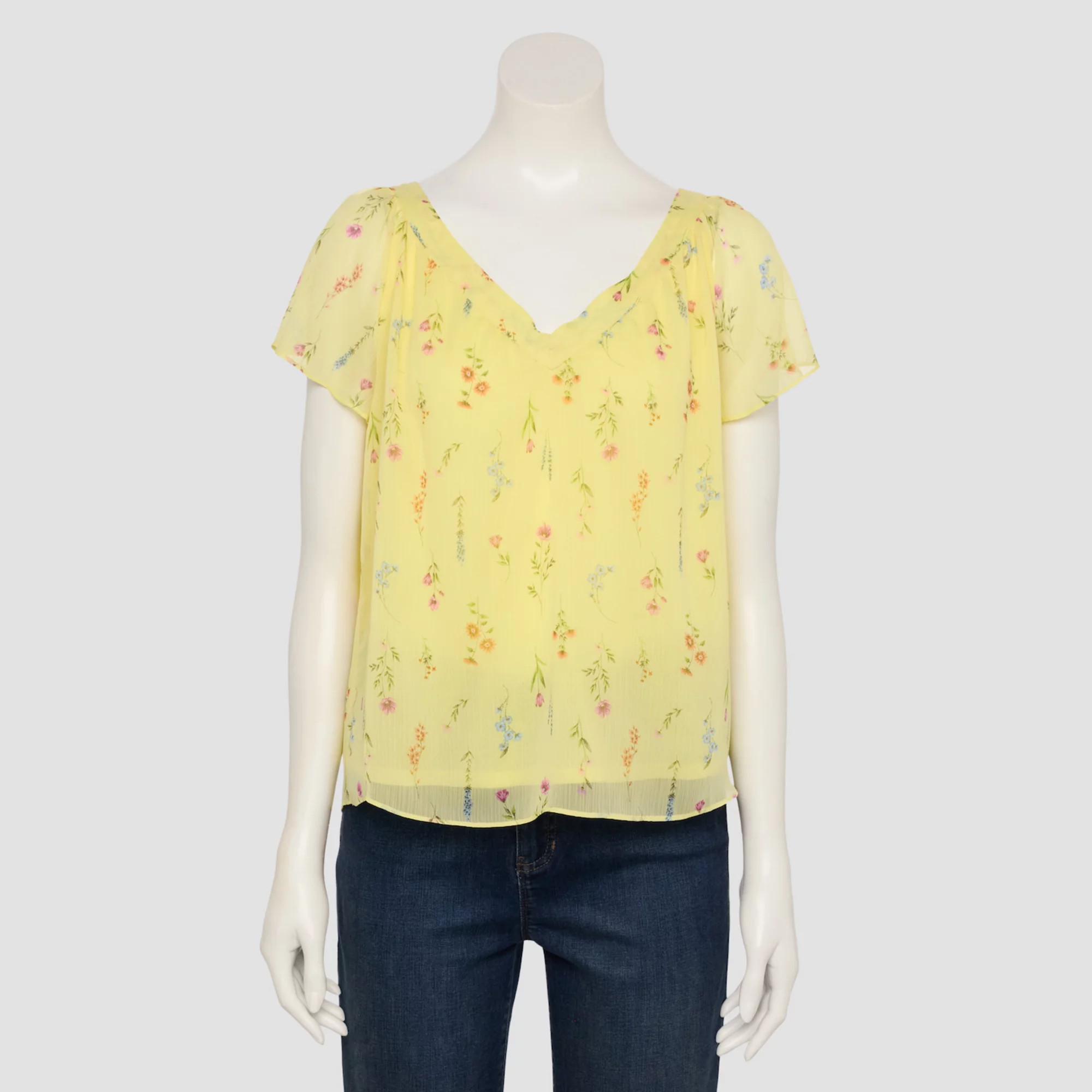 Women's LC Lauren Conrad V-Neck Top with Self Tie Back | Kohl's