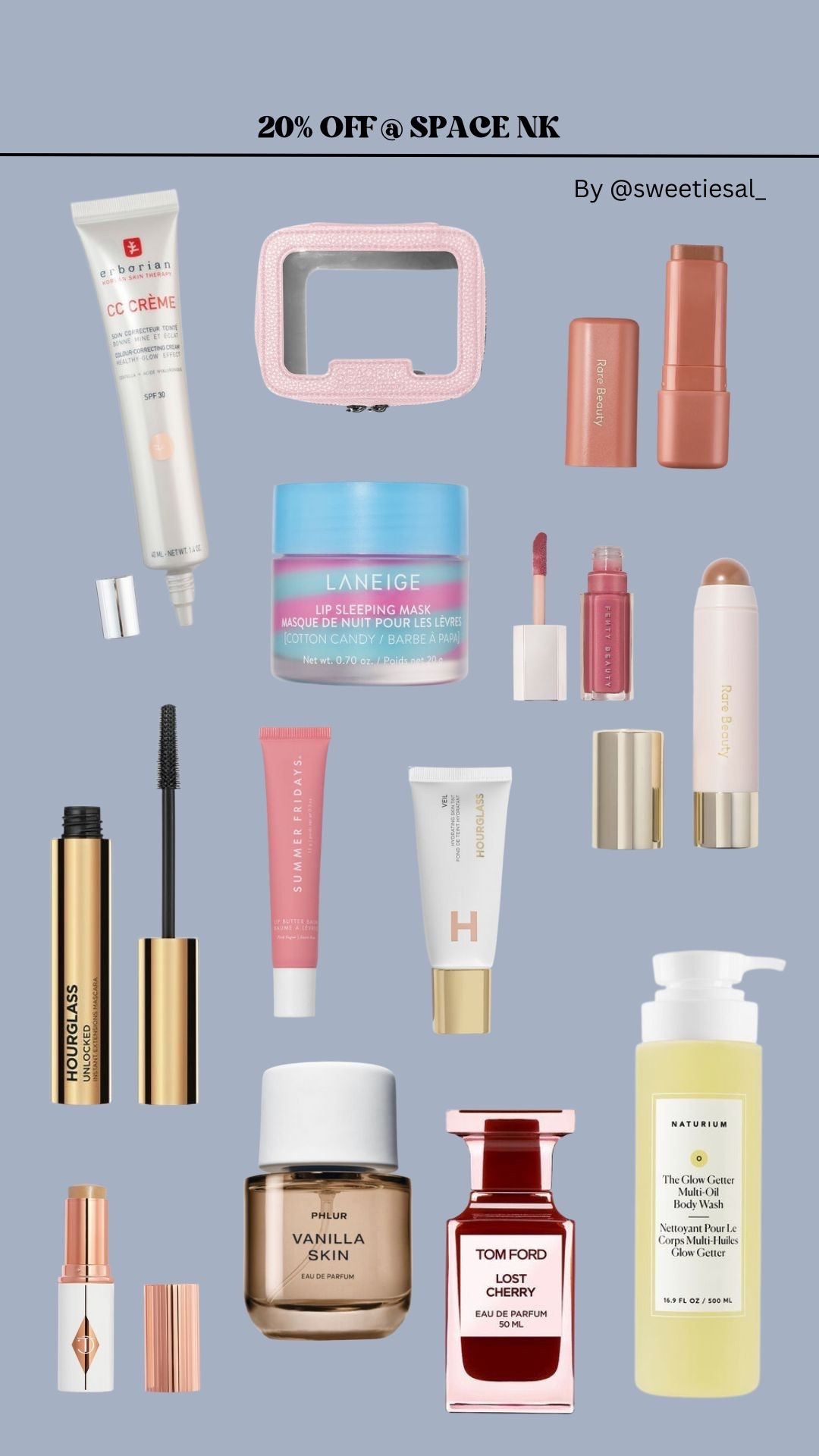 PAY DAY HAS ARRIVED! Just in time for 20% off ALMOST EVERYTHING at Space NK 🫶❣️

Whether you want to try something new or stock up on your faves it would be rude not to check out the sale 🥰

• Space NK • Beauty • Sale • Summer Fridays • Hourglass Cosmetics • Make Up • Fragrance • Bodycare • Travel • Mascara • Laneige • Charlotte Tilbury • Tom Ford Beauty • Phlur • Rare Beauty • Erborian • Korean Skincare • Naturium • 

#LTKbeauty #LTKsale #LTKtravel