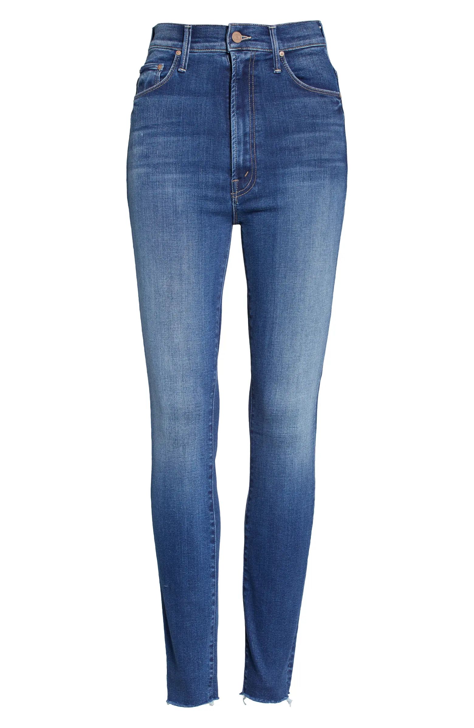 MOTHER Rail High Waist Frayed Ankle Organic Cotton Blend Skinny Jeans | Nordstrom | Nordstrom