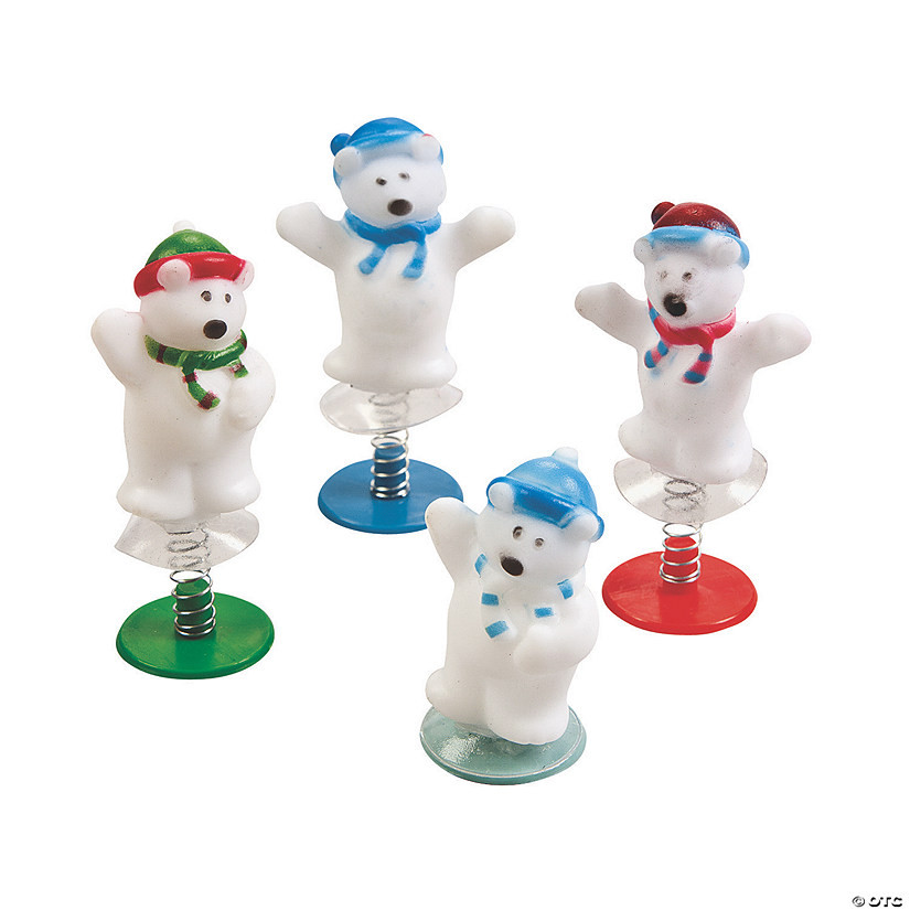 2 1/2" Polar Bear with Hats & Scarves Vinyl Pop-Ups - 12 Pc. | Oriental Trading Company