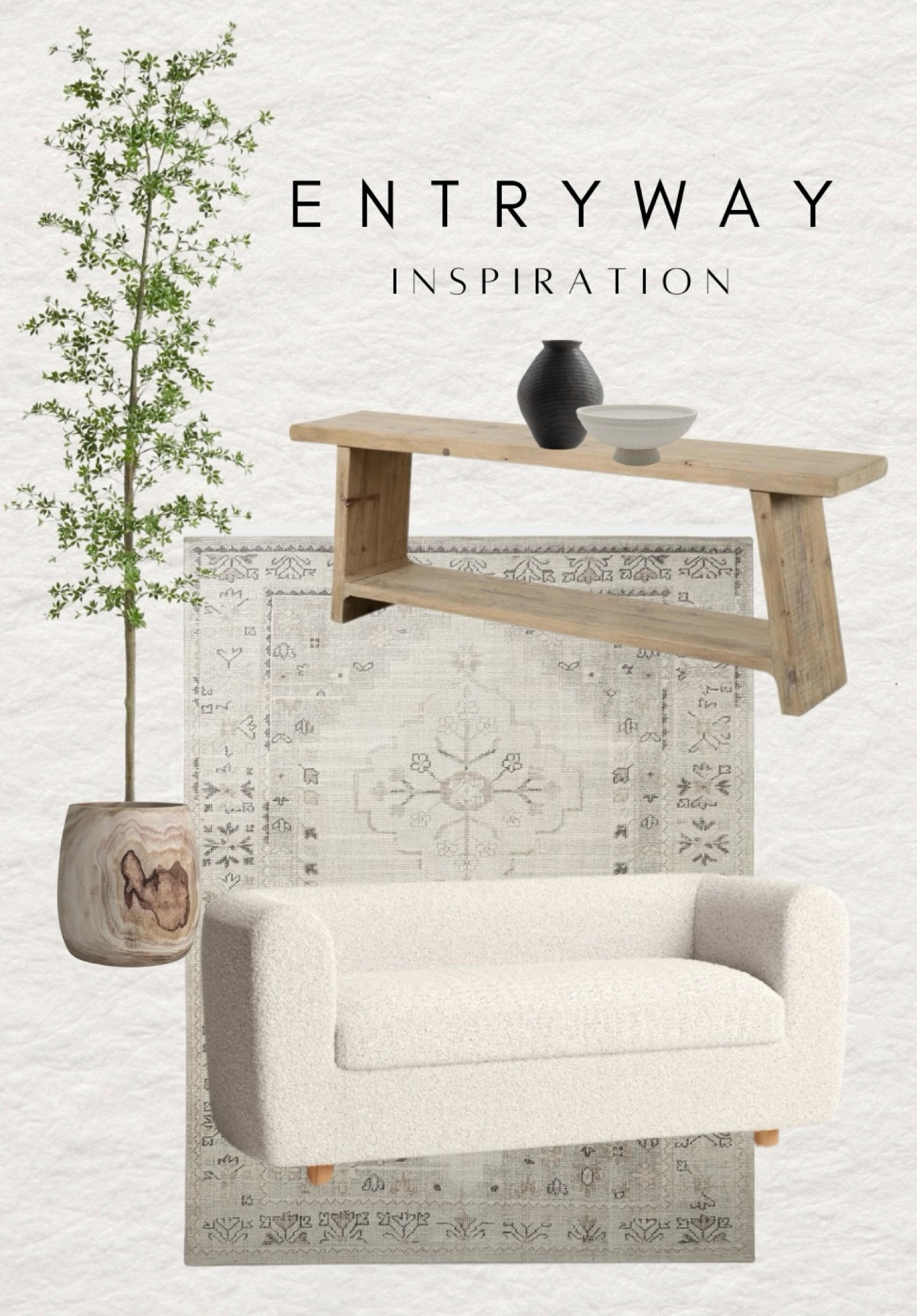 Entryway inspiration- this light and airy color palette is a beautiful blend of neutral decor. | living room, console table, planter, wood table, reclaimed wood, area rug, neutral decor, entryway |

#LTKSeasonal #LTKHome