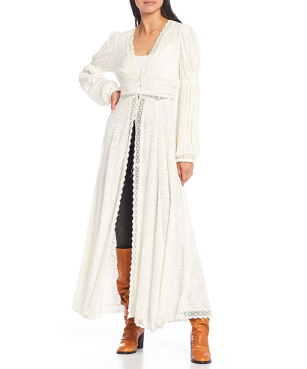 Free People Women's Dusters WHITE - White Shady Palm Duster - Women | Zulily