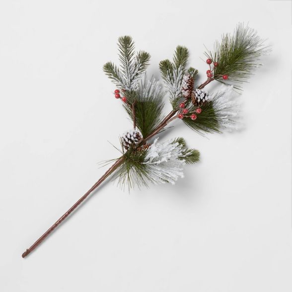 28" Artificial Long Needle Pine Stem with Pinecones - Threshold™ | Target