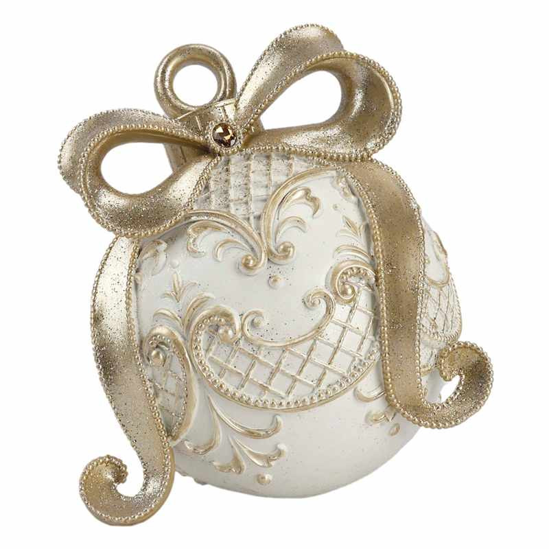 White & Gold Ball Tabletop D\u00e9cor, 10x11 | At Home
