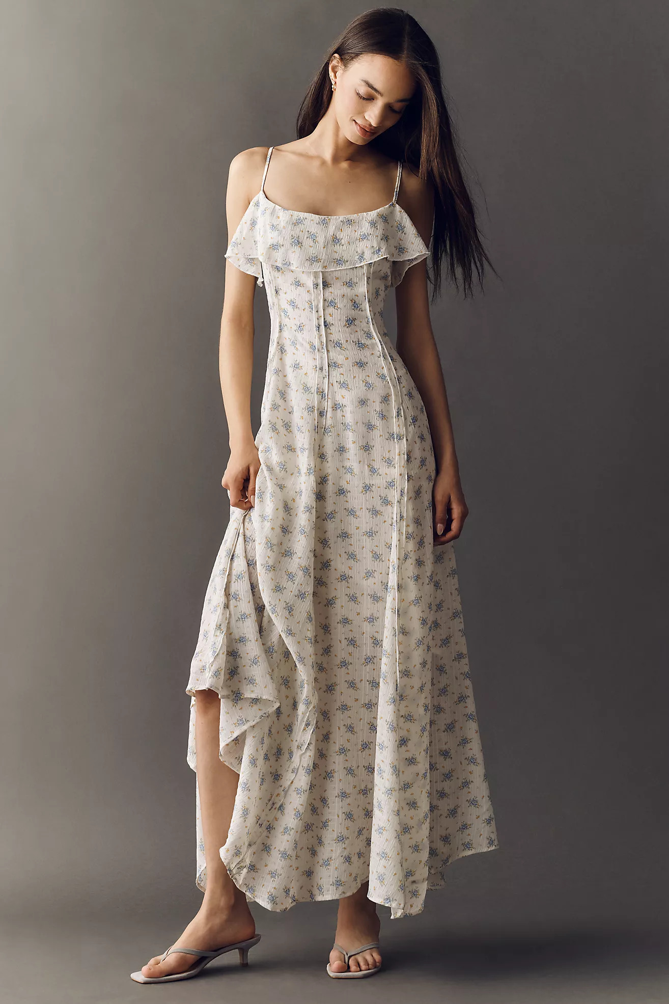 CUBIC Ruffle Scoop-Neck Maxi Dress | Anthropologie (US)