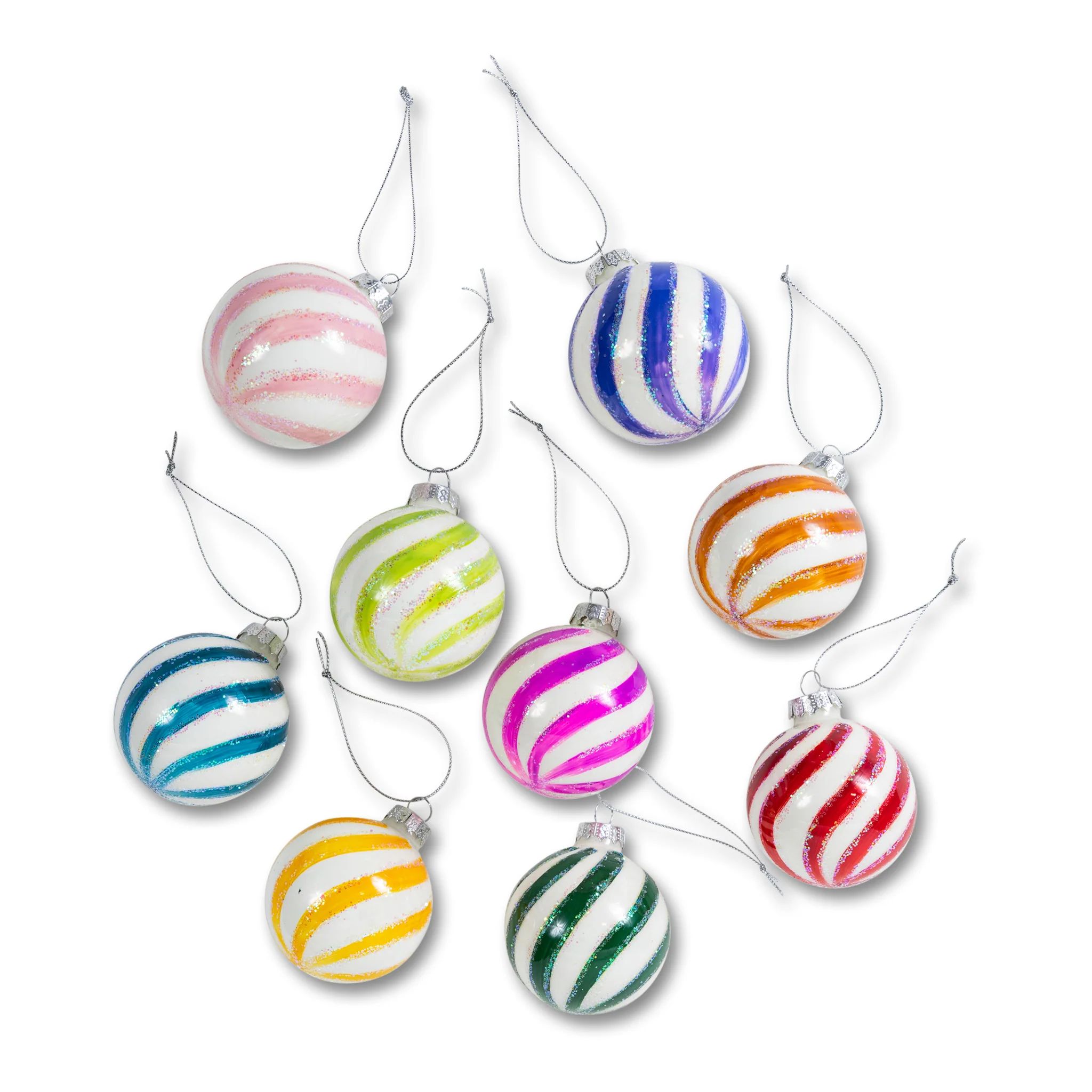 Rainbow Striped Keepsake Ornament Set | Furbish Studio