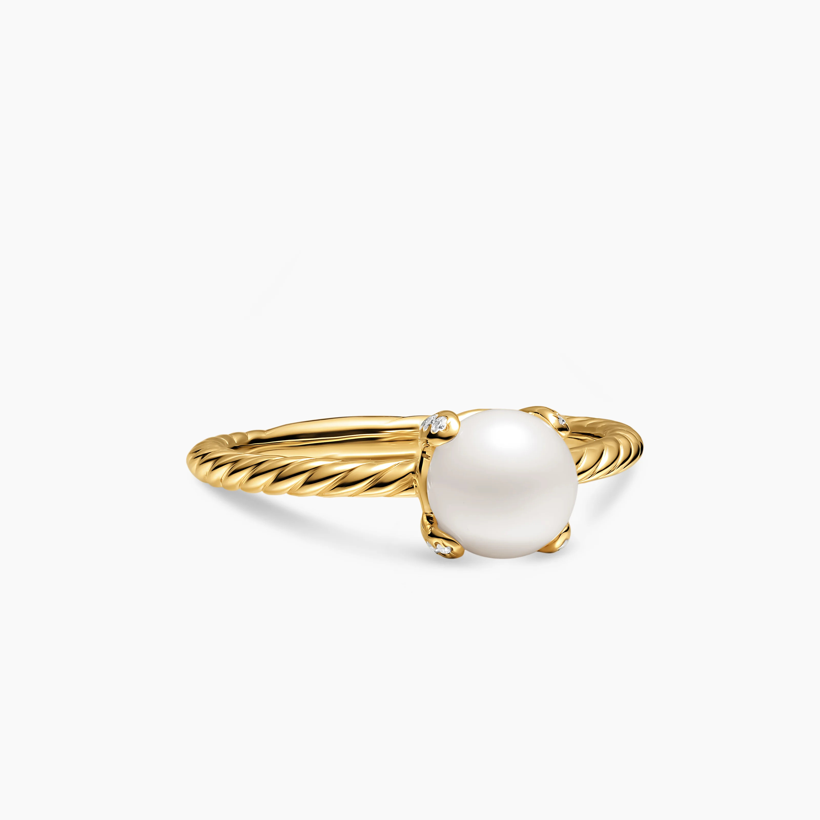 David Yurman | Pearl Classics Ring in 18K Yellow Gold with Diamonds, 2mm | David Yurman