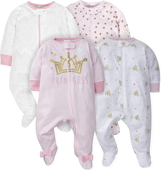 Gerber baby-girls 4 Pack Sleep 'N Play Footie | Amazon (US)