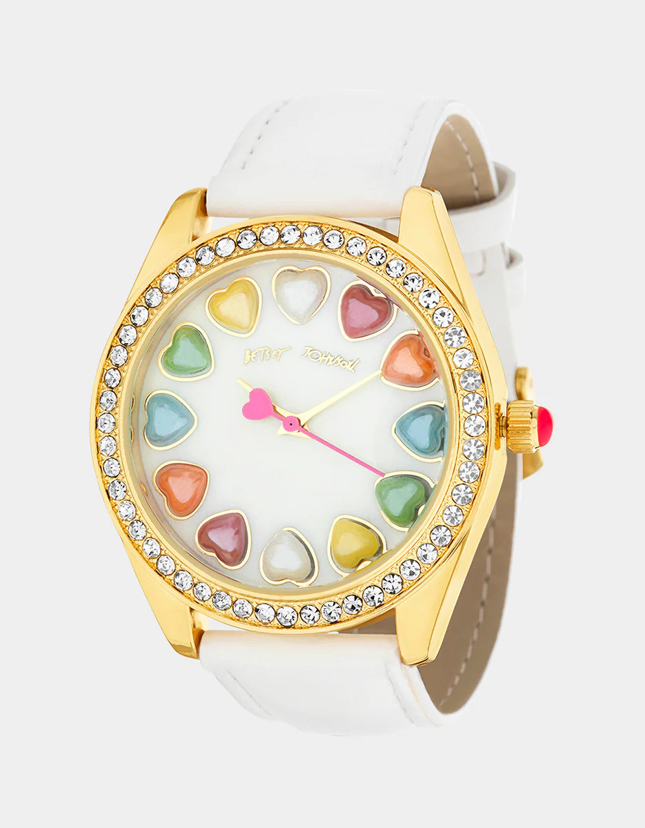 BETSEY TIME ALL HEART WATCH WHITE | Betsey Johnson