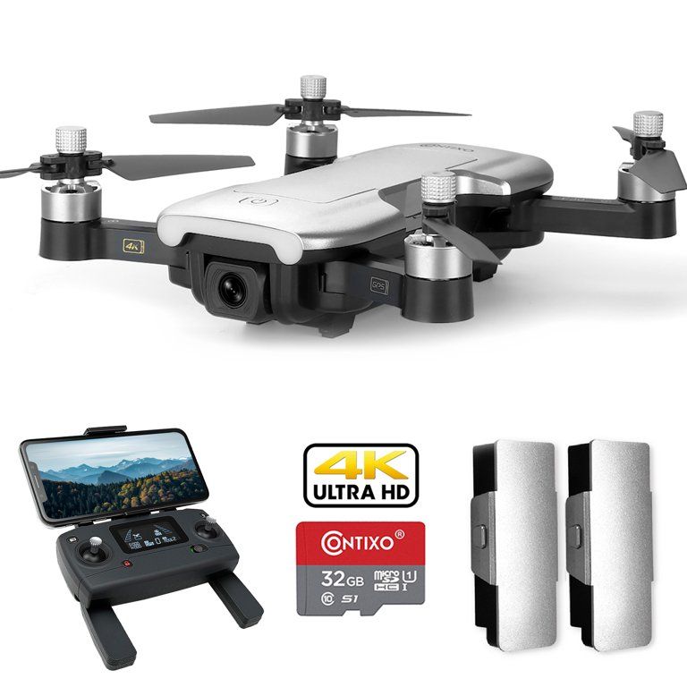 Contixo F30 4K UHD Drone for Adults with Wifi Camera GPS FPV Follow Me with extra Battery | Walmart (US)