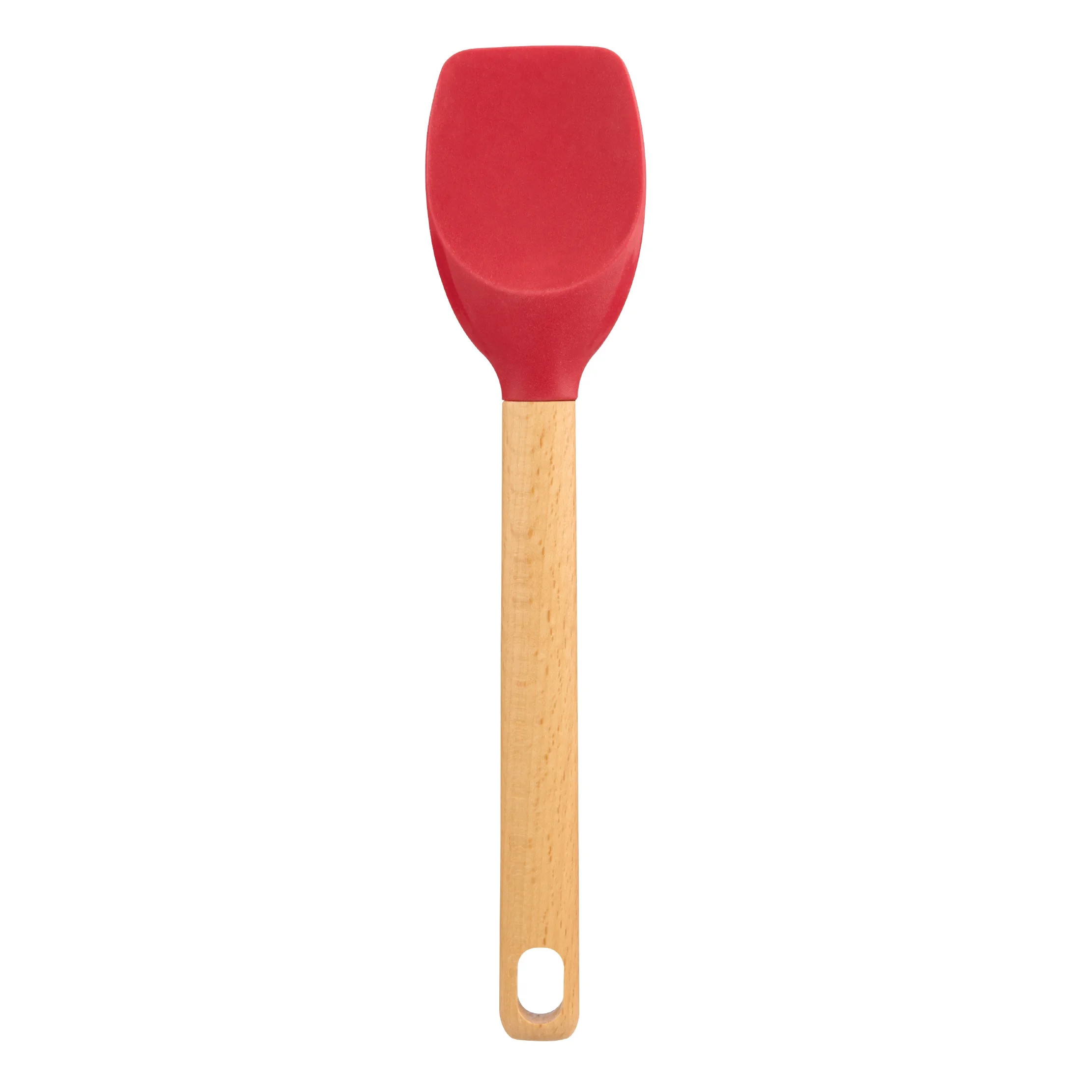Holiday Time Silicone and Beechwood Spoonula Spatula, Red | Walmart (US)