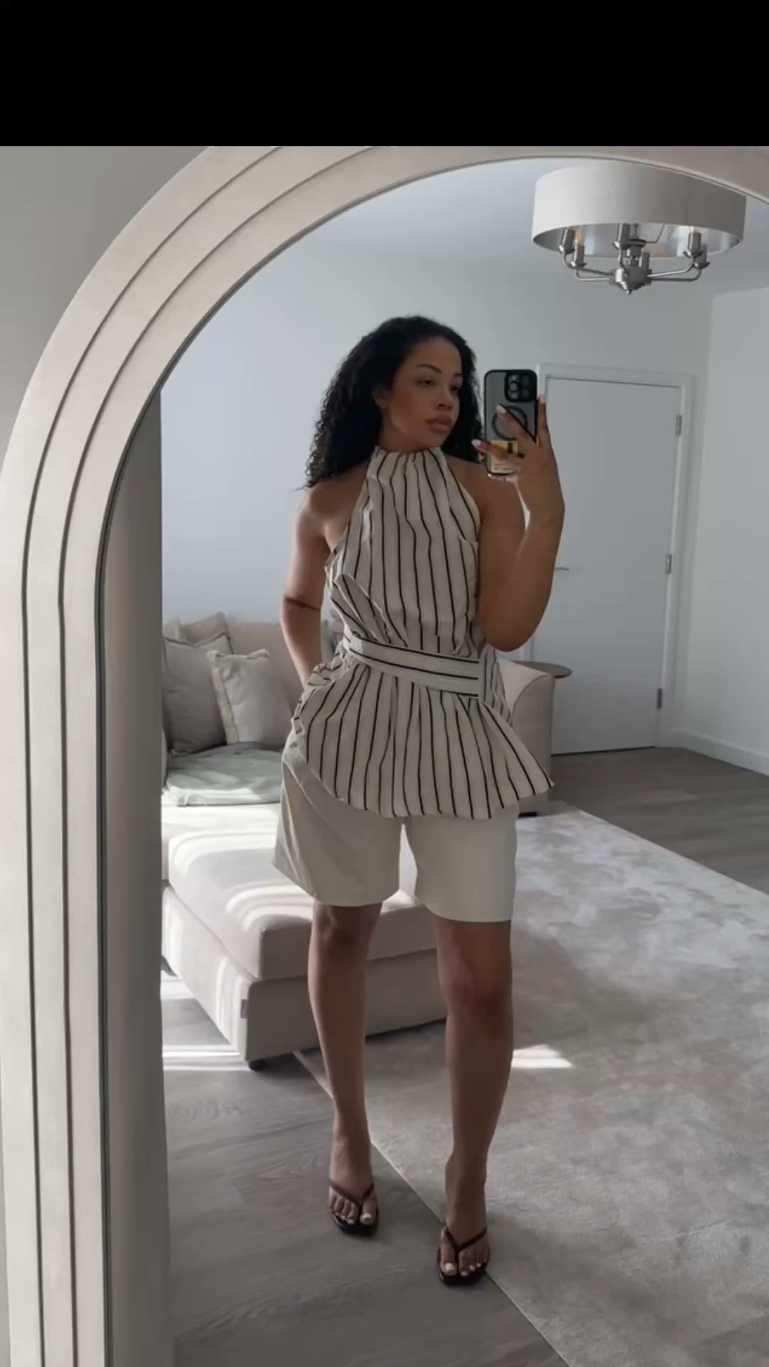 Serving tailored summer vibes with a stripe halter, Bermuda shorts, and sleek thong heels. Effortless never looked so good ☀️ 🍸

Shorts gifted by @thecoutureclub

#LTKuk #LTKsummer #LTKeurope