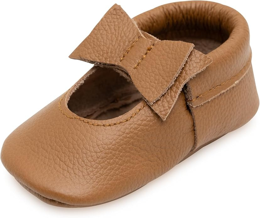 BirdRock Baby Bow and Knot Moccasins - Genuine Leather Baby Girl Shoes | Amazon (US)