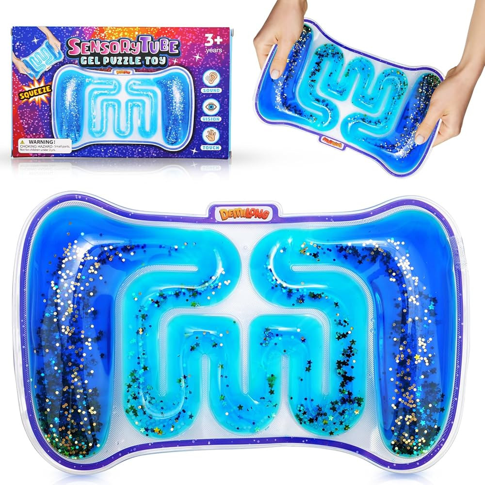 Squishy Sensory Toys for Kids - Fidget Toy Sensory Tube Filled with Colorful Goo, Glitter, Calmin... | Amazon (US)