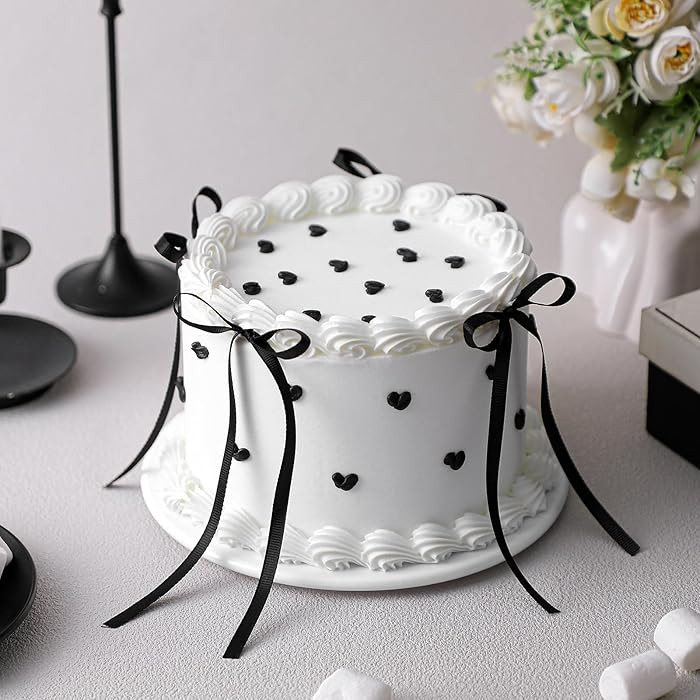 Remerry 6 Inch Black Bow White Round Fake Cake Funny Birthday Cake Decor Wedding Dessert Props Ar... | Amazon (US)