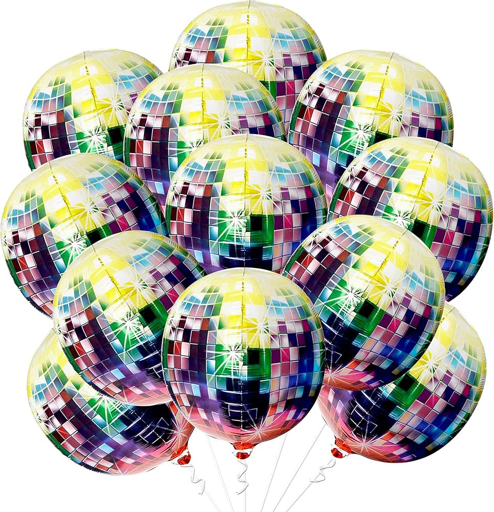 KatchOn, Multicolor Disco Ball Balloons - 22 Inch, Pack of 12 | 4D Disco Balloons for Disco Party... | Amazon (US)