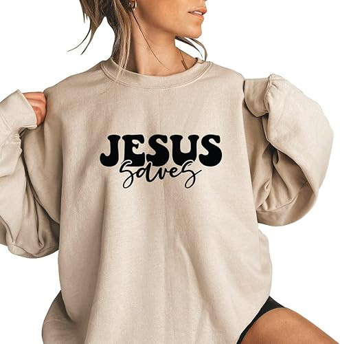 Jesus Saves Sweatshirt, Christian Sweatshirt, Jesus lover gift Jesus Love You Sweatshirt, Religio... | Amazon (US)