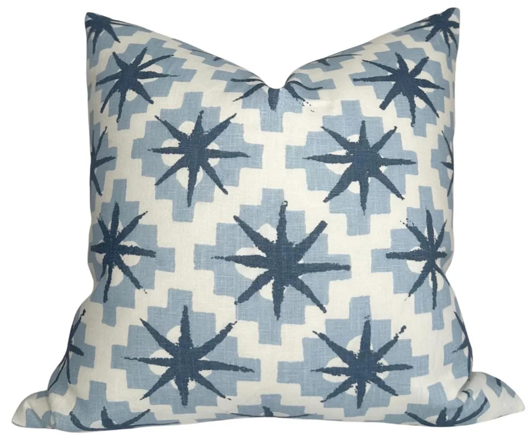 Starburst Pillow Cover in Blue, Designer Decorative Pillows, Peter Dunham Textiles | Etsy (US)