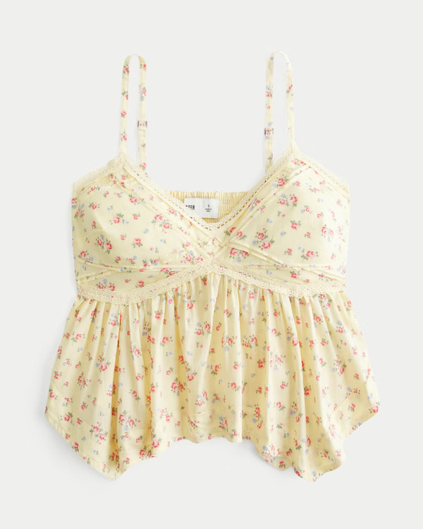 Easy Lace Trim Babydoll Top | Hollister (US)