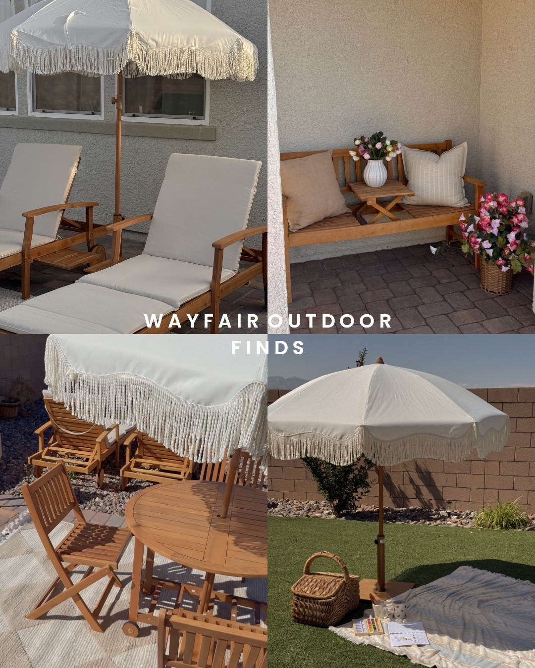 #ad All of my favorite outdoor pieces from @Wayfair 🌞 #outdoor #wayfair #wayfairpartner #wishyouwerehere 
