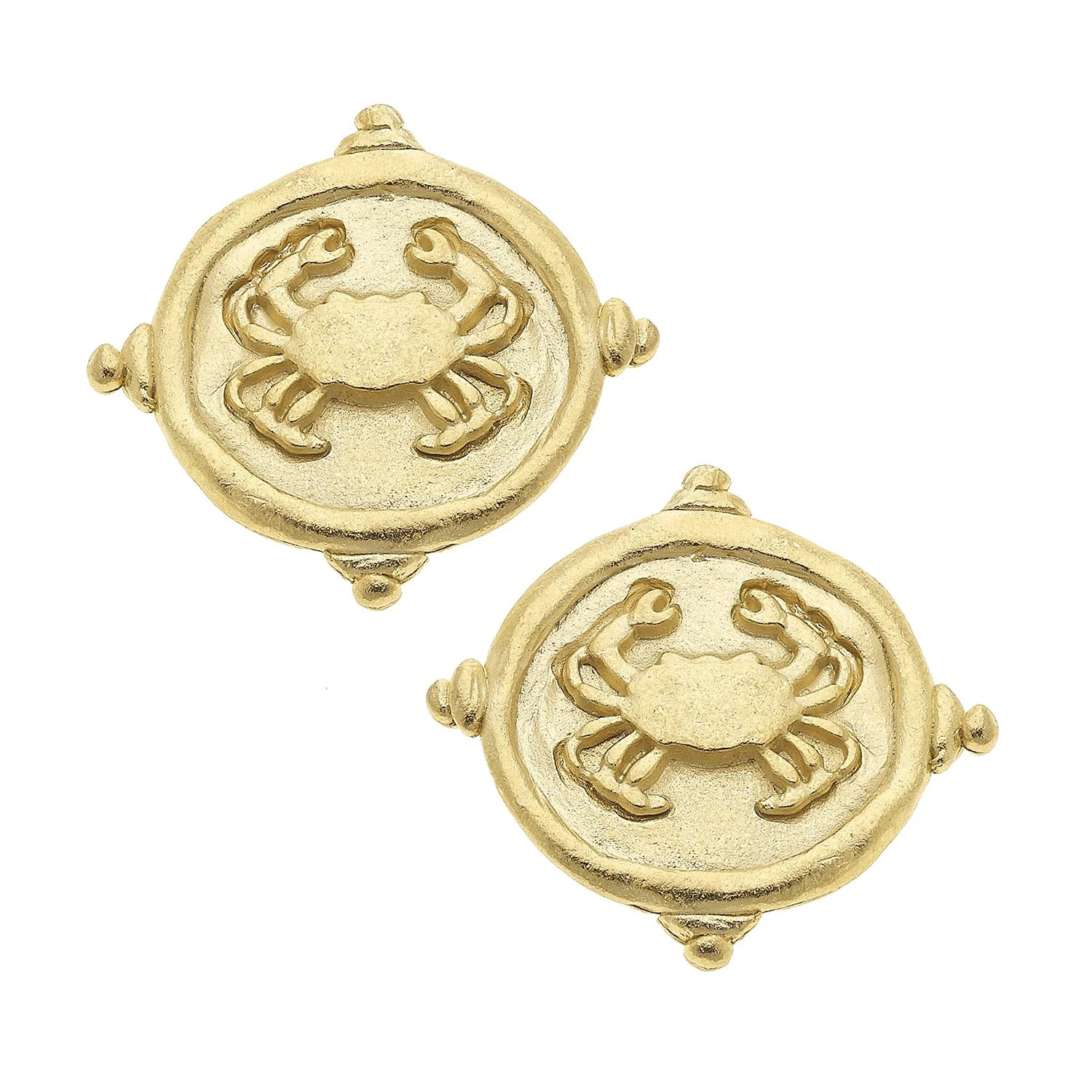 Crab Intaglio Studs | Susan Shaw