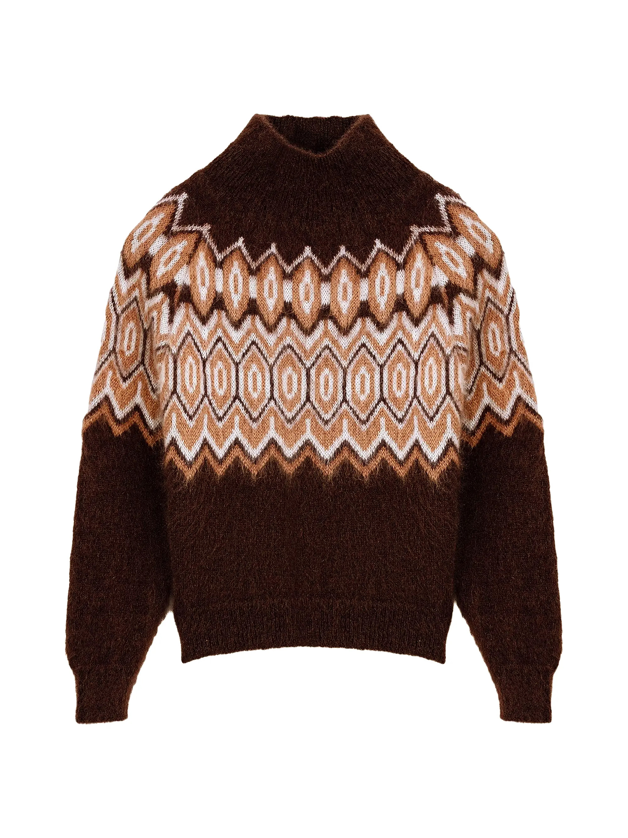 Maje Fair Isle High-Neck Jumper | Saks Fifth Avenue | Saks Fifth Avenue
