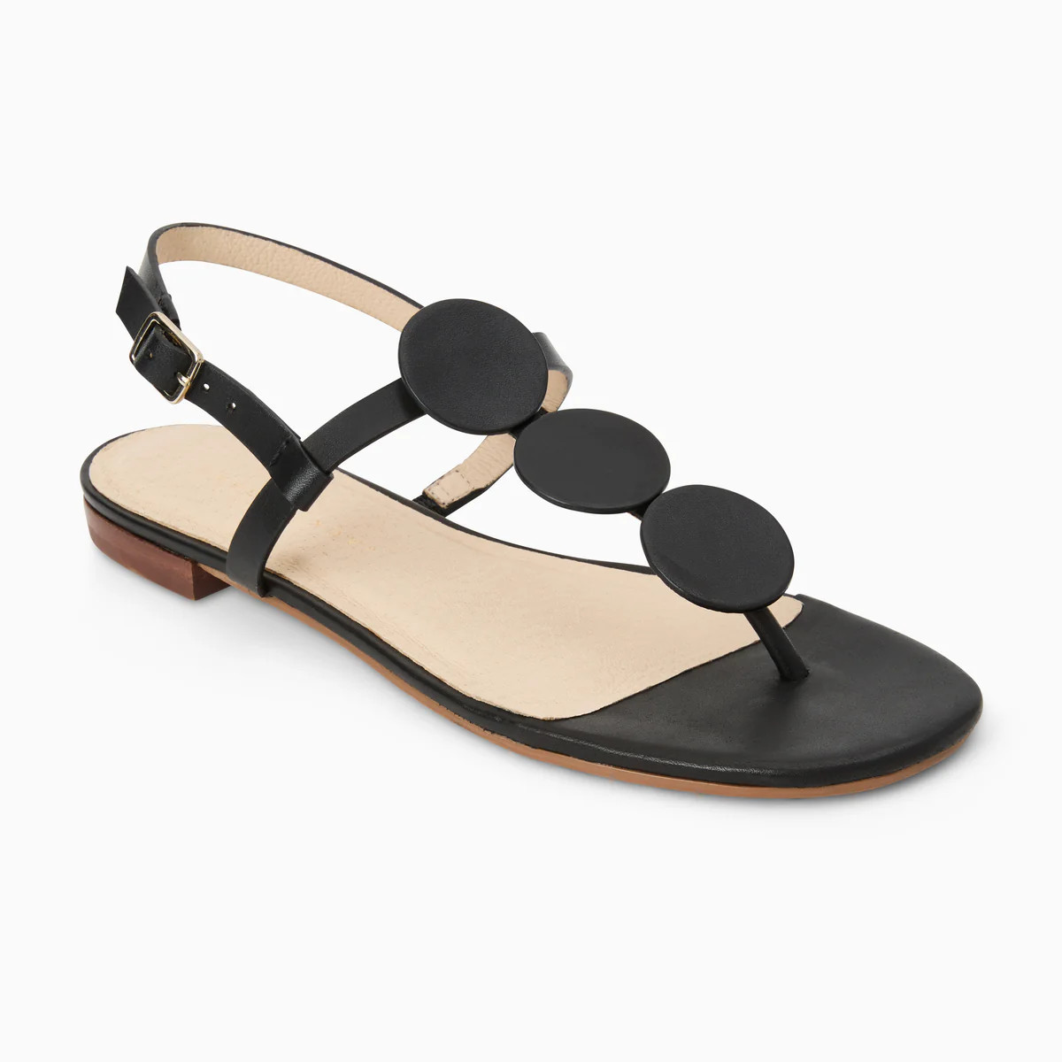 Jack Rogers Worth Flat Sandal in Black – Premium Vachetta Leather Sandals | Jack Rogers