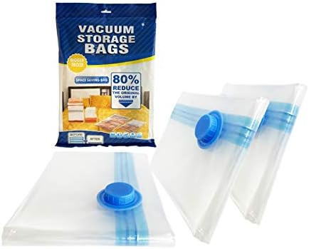 3 Pack Vacuum Storage Bags Medium Premium Reusable Vacuum Sealed Bags for Storage 3 Medium (28x20... | Amazon (US)