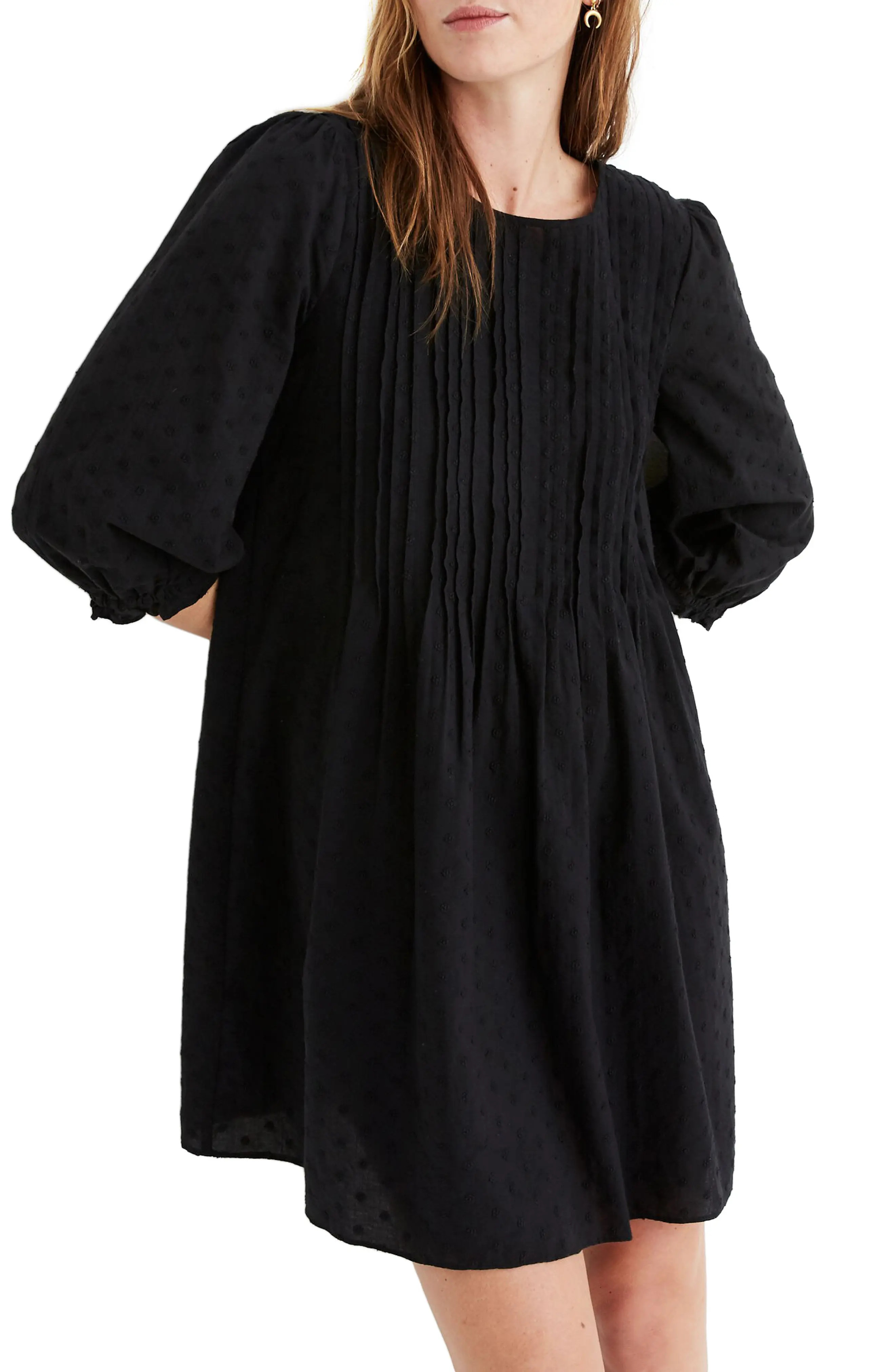 Women's Madewell Embroidered Pintuck Minidress | Nordstrom