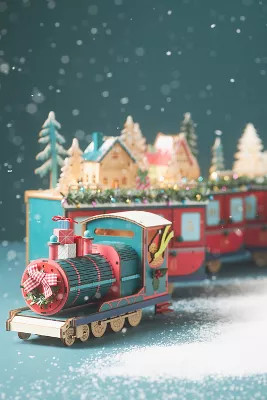 Light-Up Wooden Train Advent Calendar | Anthropologie (US)