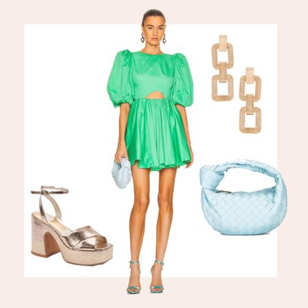 Manifesting the perfect outfit for a September rehearsal dinner. Also I love the bottega mini Jodie and I linked a few great bottega dupes!

Gold shoes, wedding guest style, cocktail dresses, cocktail dresses with sleeves , gold earrings , gold statement earrings , wedding guest dresses, rehearsal dinner guest , gold block heel 

#LTKwedding #LTKSeasonal #LTKshoecrush