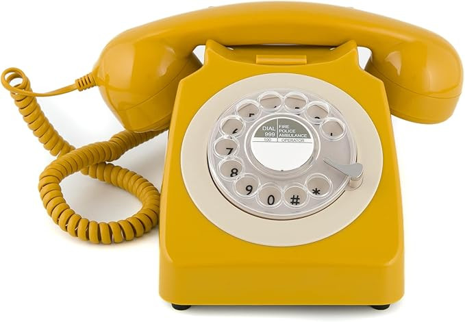 GPO 746 Rotary 1970s-style Retro Landline Phone - Curly Cord, Authentic Bell Ring | Amazon (US)