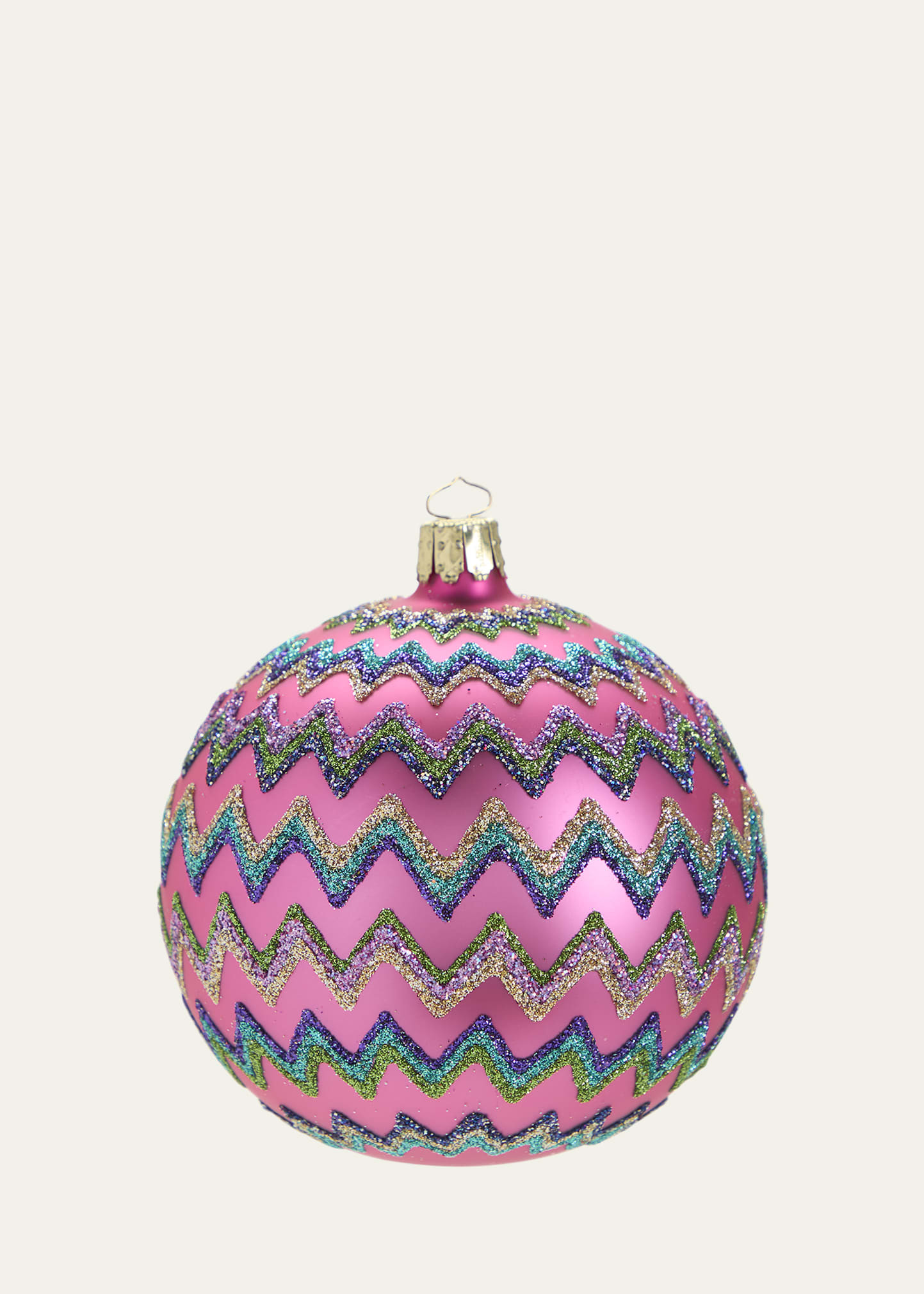 Christborn Wegner Matte Glitter ZigZag Ball Christmas Ornament | Bergdorf Goodman