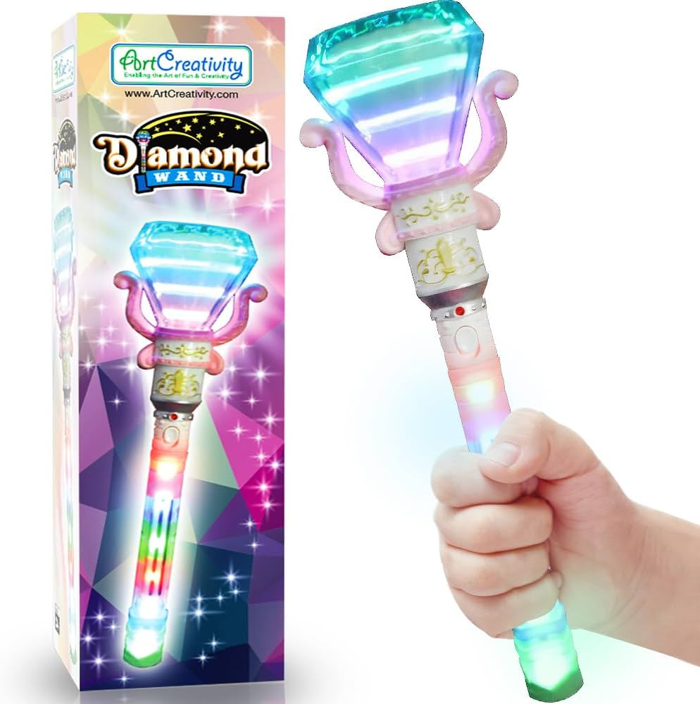 ArtCreativity Light Up Princess Wand for Kids - Fairy Wand with Spinning LEDs, Batteries Included... | Amazon (US)
