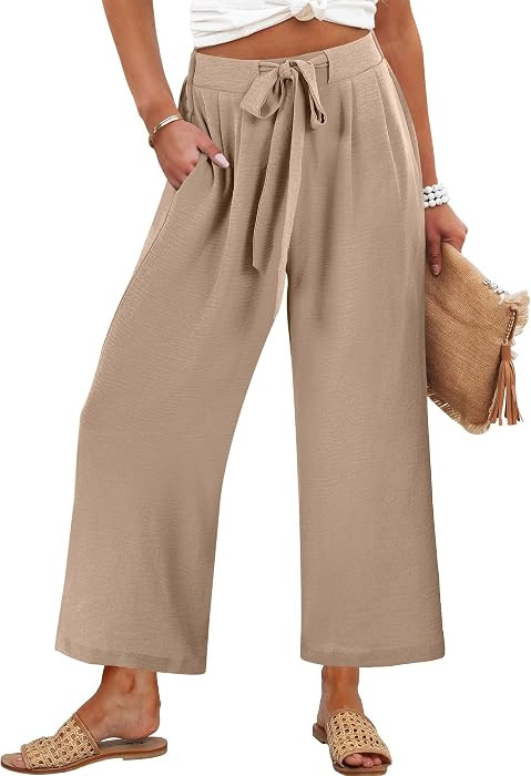 Caracilia Womens Wide Leg Palazzo Pants with Pockets | Amazon (US)