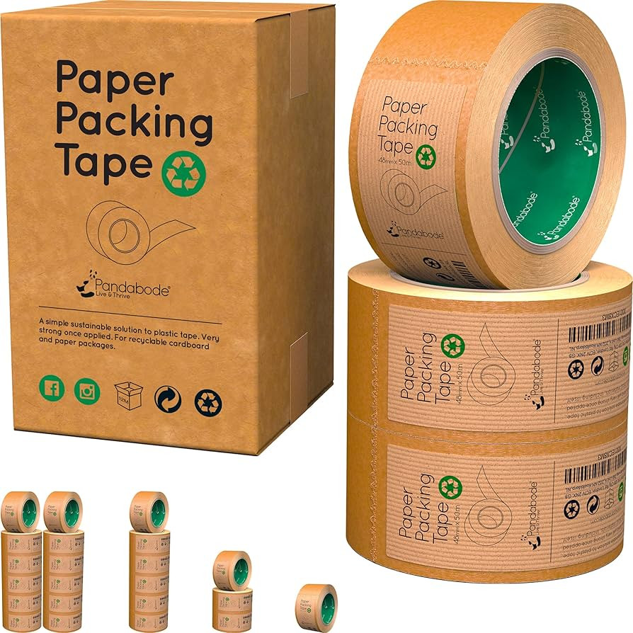 Kraft Paper Packing Tape 48mm x 50m | Brown Paper Tape for Strong Parcel Packaging | 1/3/6/12 Pac... | Amazon (UK)