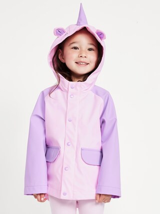 Water-Resistant Critter Hooded Jacket for Toddler Girls | Old Navy (CA)