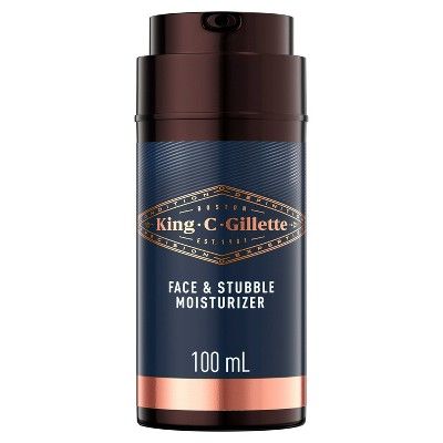 King C. Gillette Men's Face & Stubble Moisturizer with Vitamin B3 and B5 complex - 3.4 fl oz | Target