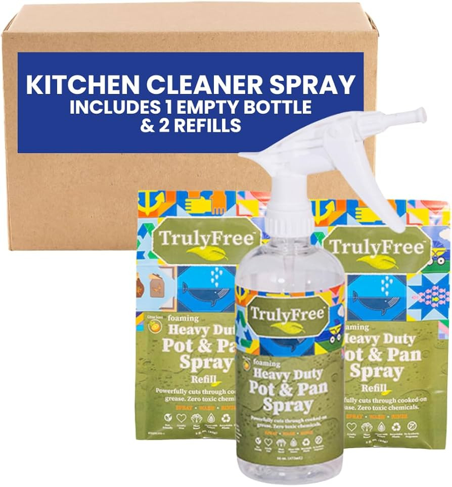 Truly Free Heavy Duty Pot & Pan Spray - Powerful Foaming Grease Remover, Multi-Purpose Kitchen Cl... | Amazon (US)