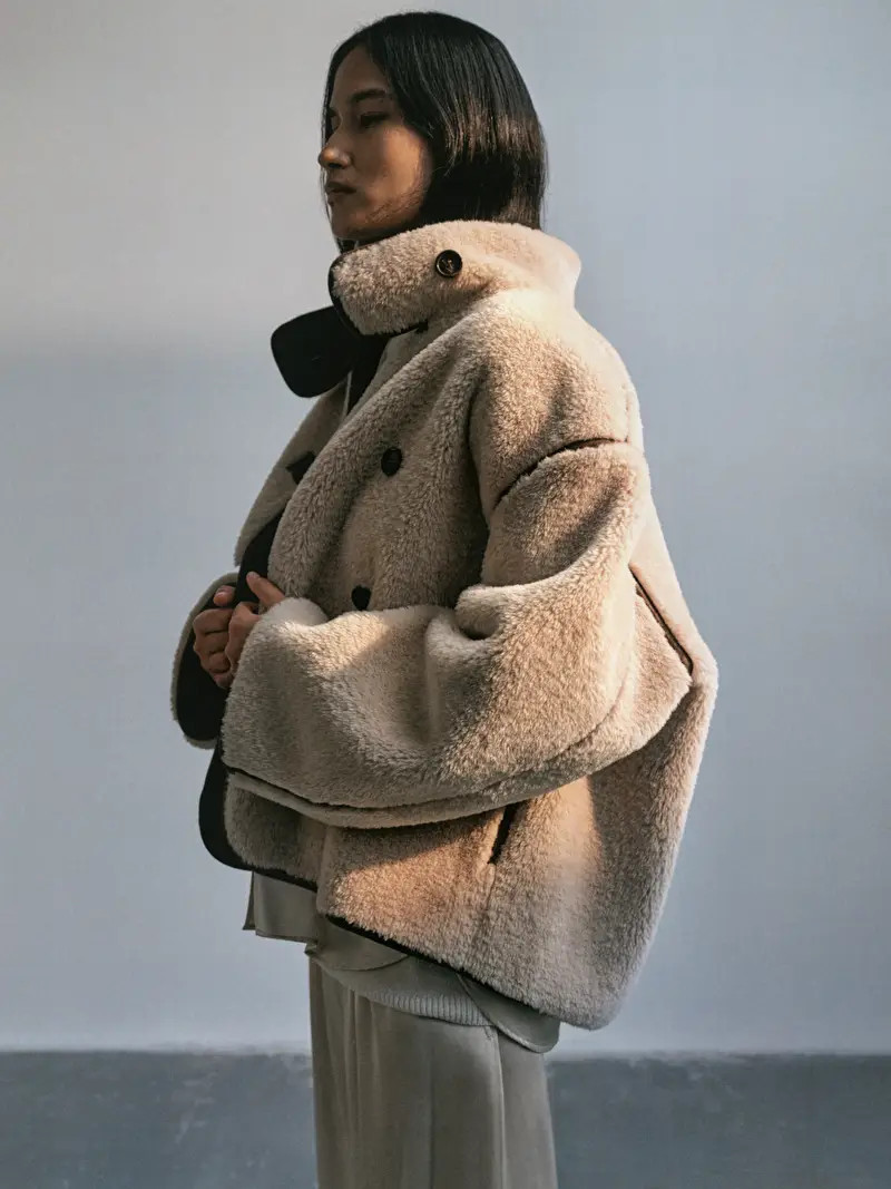 Faux Fur Jacket - Beige/Brown - ARKET GB | ARKET (US&UK)